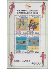 F-EX48112 SRI LANKA MNH 1992 OLYMPIC GAMES BARCELONA ATHLETISM SHUTTING SWIMMING.