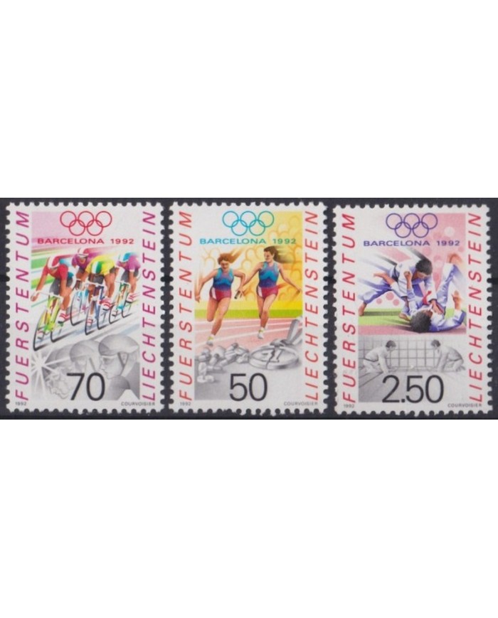 F-EX48866 LIECHTENSTEIN MNH 1992 OLYMPIC GAMES BARCELONA ATHLETISM CYCLING JUDO.