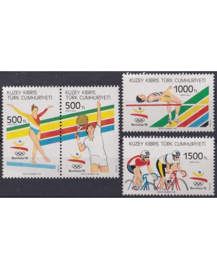 F-EX48864 CYPRUS TURKEY MNH 1992 OLYMPIC GAMES BARCELONA ARTISTIC GIMNASTIC CYCLING TENNIS ATHLETISM.
