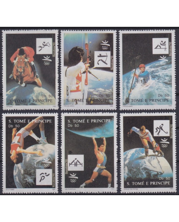 F-EX48842 SAO TOME I PRINCIPE MNH 1988 SEOUL OLYMPIC GAMES BARCELONA ARCHERY EQUESTRIAN ATHLETISM.