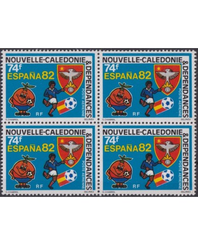 F-EX47575 NEW CALEDONIE MNH 1982 CHAMPIONSHIP SOCCER FOOTBALL BLOCK 4.