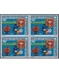 F-EX47575 NEW CALEDONIE MNH 1982 CHAMPIONSHIP SOCCER FOOTBALL BLOCK 4.