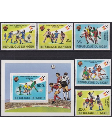 F-EX46791 NIGER MNH 1982 SPAIN CUP SOCCER FOOTBALL SET.