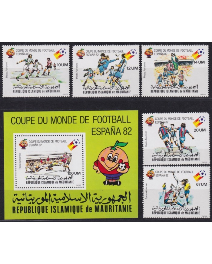 F-EX46794 MAURITANIE MNH 1982 SPAIN CUP SOCCER FOOTBALL SET.