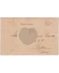 F-EX8571 SPAIN MOROCCO MAROC MELILLA 1915 SATIRIC MUSLIN POSTCARD.