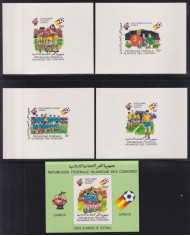 F-EX48943 COMORES MNH 1982 CHAMPIONSHIP SOCCER FOOTBALL IMPERF CARDBOARD PROOF.