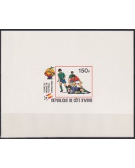 F-EX48945 YVORY COAST MNH 1982 CHAMPIONSHIP SOCCER FOOTBALL IMPERF CARDBOARD SHEET.