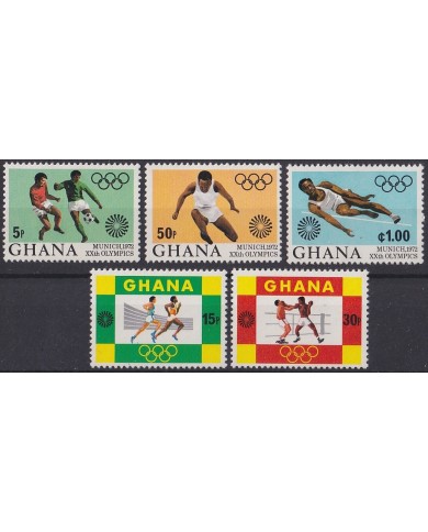 F-EX47621 GHANA MNH 1972 MUNICH OLYMPIC GAMES ATHLETISM SOCCER FOOTBALL BOXING.