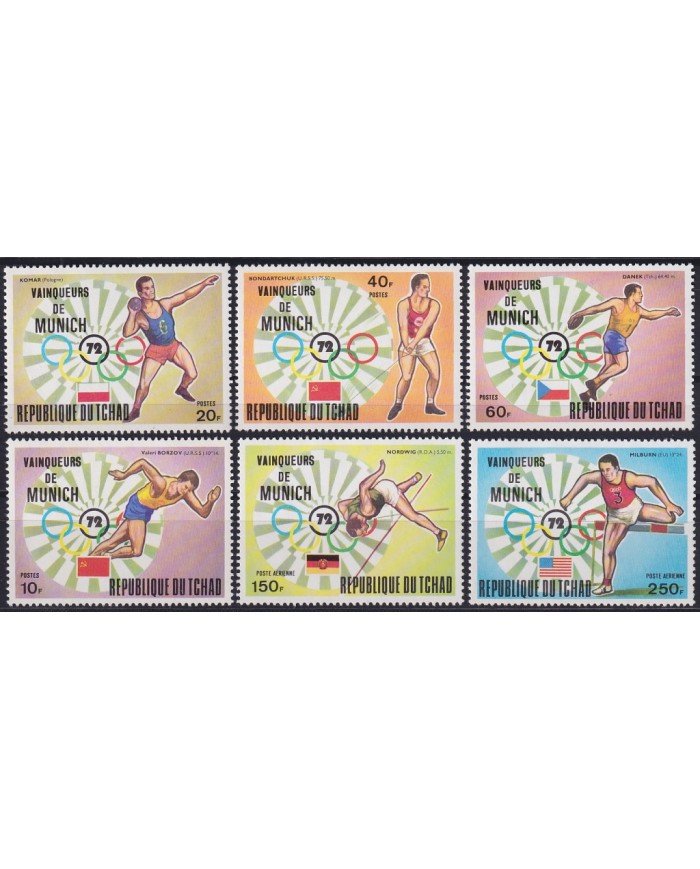 F-EX47641 CHAD TCHAD MNH 1972 MUNICH OLYMPIC GAMES ATHLETISM.