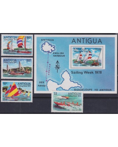 F-EX47608 ANTIGUA MNH 1978 SAILING WEEK RACE SHIP SURF REGATTA FISHING BOAT RAYLLY.