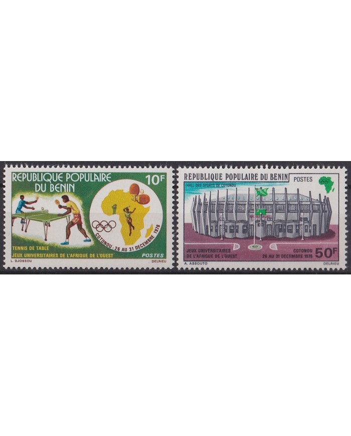 F-EX47613 BENIN MNH 1976 WEST AFRICAN GAMES STADIUM PIN PONG.