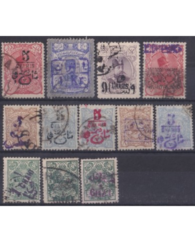 F-EX48484 IRAN PERSIA 1917-19 OVERPRINT STAMPS LOT.