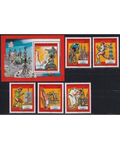 F-EX48798 CENTRAL AFRICA MNH 1987 OLYMPIC GAMES BARCELONA SOCCER CYCLING JUDO.