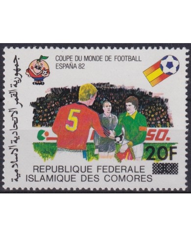 F-EX48957 COMORES MNH 1982 CHAMPIONSHIP SOCCER FOOTBALL 20F OVERPRINT.