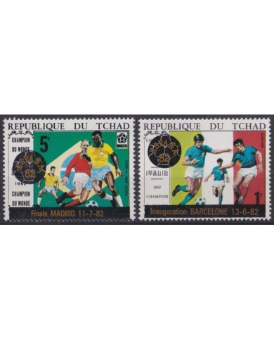 F-EX49077 CHAD MNH 1982 WORD CHAMPIONSHIP SOCCER FOOTBALL SET.