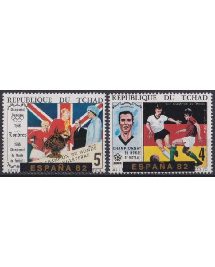 F-EX49090 CHAD MNH 1982 WORD CHAMPIONSHIP SOCCER FOOTBALL SET.