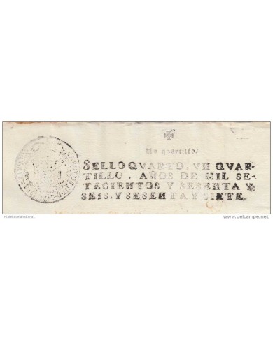 E1120 ANTILLES PUERTO RICO SPAIN ESPAÑA HAVANA USE SEALLED PAPER 1766-67 SELLO 4