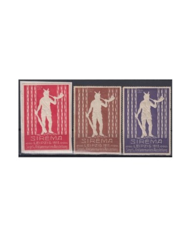 F-EX7722 GERMANY ALEMANIA OLD CINDERELLA STAMPS LOT. 1913. LEIPZING SIREMA DEVIL NO GUM.