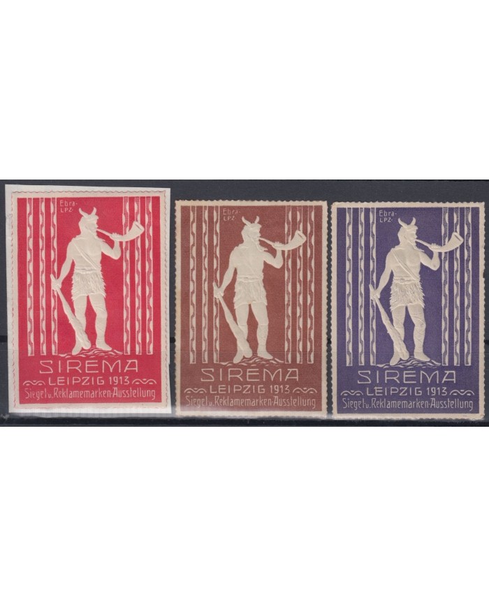 F-EX7722 GERMANY ALEMANIA OLD CINDERELLA STAMPS LOT. 1913. LEIPZING SIREMA DEVIL NO GUM.