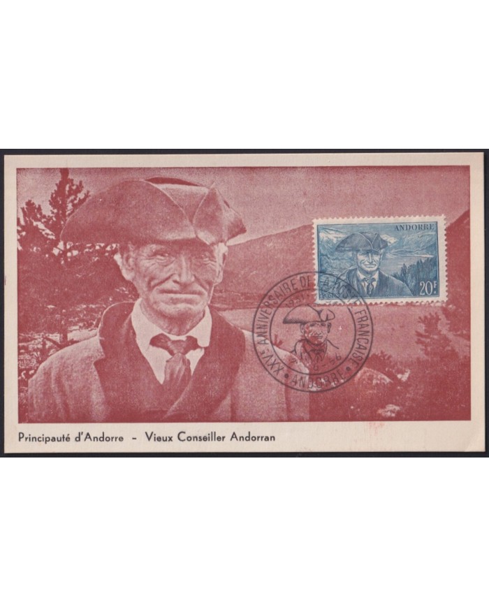 F-EX41246 FRANCE ANDORRE ANDORRA 1956 MAXIM CARD CONSEILLER.
