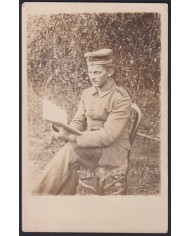 F-EX41248 GERMANY WWI 1916 ORIGINAL SOLDIER PHOTO POSTCARD FELDPOST TO KIEL.