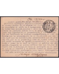 F-EX41276 ARGENTINA 1944 BRITISH CENSORSHIP RELIGION CARD TO – SPAIN.