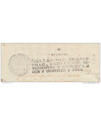 E1121 ANTILLES PUERTO RICO SPAIN ESPAÑA HAVANA USE SEALLED PAPER 1782-83 SELLO 4