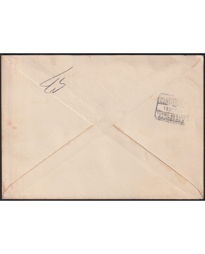 F-EX42468 PARAGUAY 1929 REGISTERED COVER TO SPAIN.
