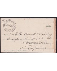 F-EX43099 URUGUAY 1901 POSTCARD TO SPAIN VILLA ENCARNACION ARGENTINA.