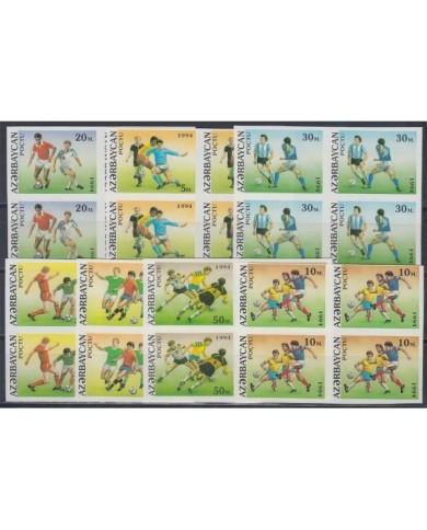 F-EX15060 AZERBAIJAN RUSSIA RUSIA 1994 MNH SOCCER WORLD CUP PROOF IMPERFORATED SET.F