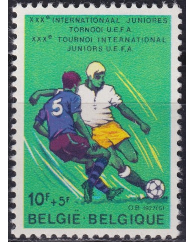 F-EX48262 BELGIUM BELGIQUE MNH 1977 SPORT YOUTH SOCCER FOOTBALL CHAMPIONSHIP.