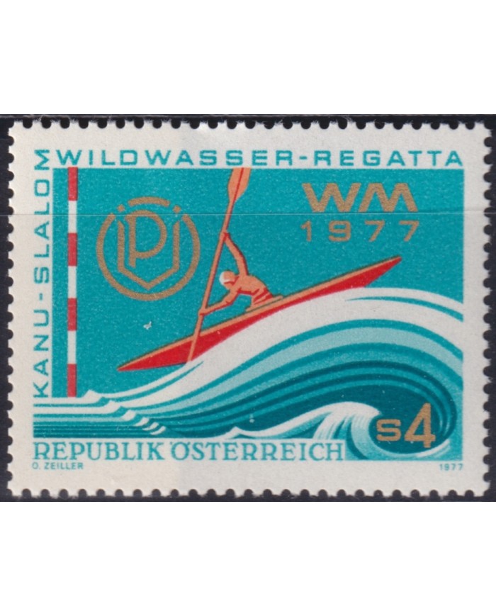 F-EX48271 AUSTRIA MNH 1977 WATER SPORT REGATTA SHIP CANOE.