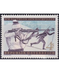 F-EX48272 AUSTRIA MNH 1978 SHUTTING BIATHLON WINTER SPORT SKI.