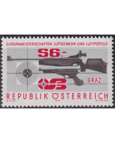 F-EX48279 AUSTRIA MNH 1979 SHUTTING EUROPEAN CHAMPIONSHIP.