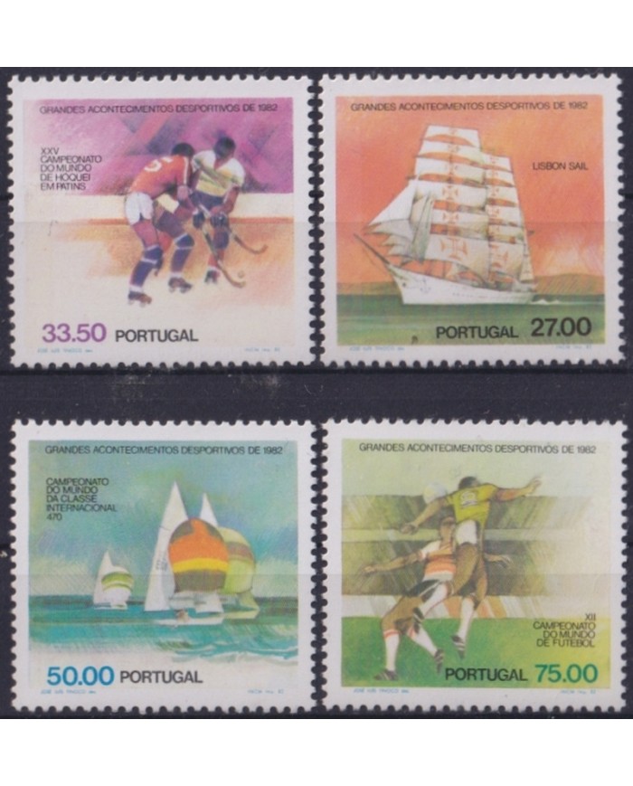 F-EX47567 PORTUGAL MNH 1982 SPORT SAILING SHIP HOCKEY SOCCER FOOTBALL.