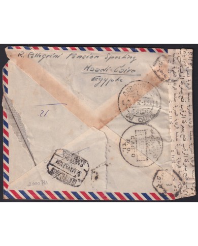 F-EX41236 EGYPT 1957 CENSORSHIP COVER TO SPAIN.
