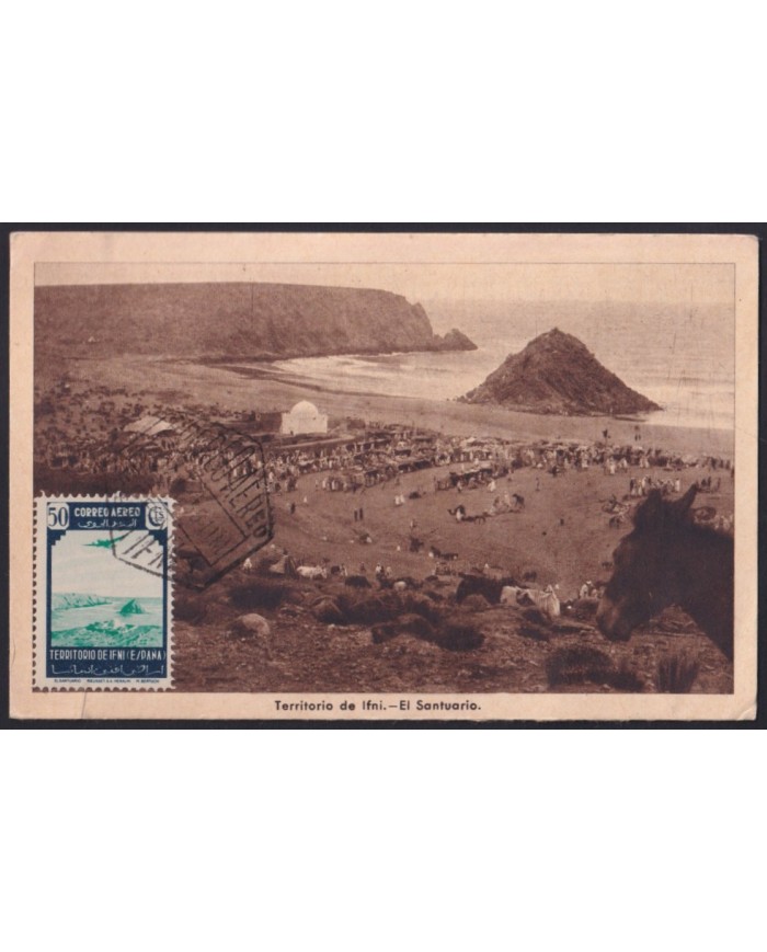 F-EX43196 SPAIN SPANISH IFNI MOROCCO 1955 MAXIM CARD EL SANTUARIO.