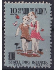 F-EX49537 SPAIN CINDERELLA 1936-37 CATALUÑA PRO-CHILDREN ORIGINAL GUM.