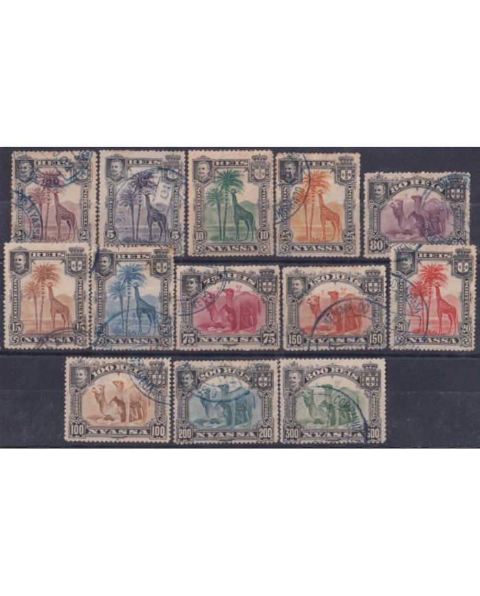 F-EX49295 NYASSA PORTUGAL COLONIES 1901 SET CAMEL GIRAFE USED.