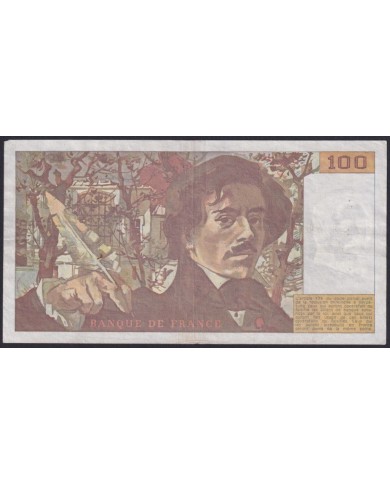 F-EX1569 FRANCE FRANCIA FRANCIA 1984 BANKNOTE 100fr. EUGENE DELACROIX VF PLUS.