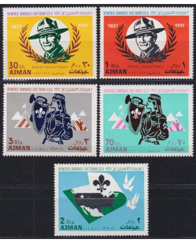 F-EX49557 SAUDI SOUTH ARABIA AJMAN MH 1967 BOYS SCOUTS JAMBOREE.