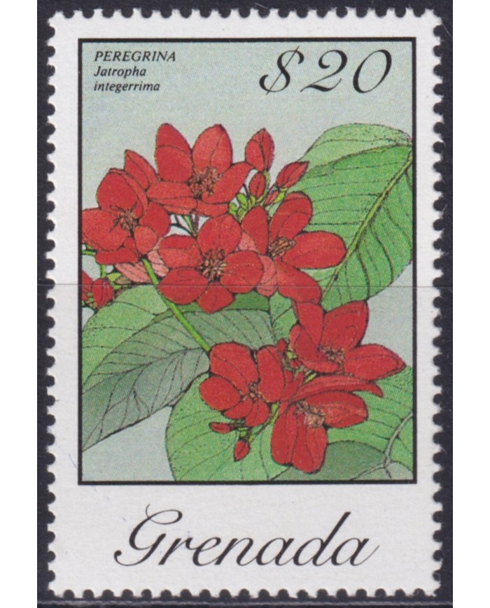F-EX49229 GRENADA MNH 1986 20$ FLOWER FLORES PEREGRINA.