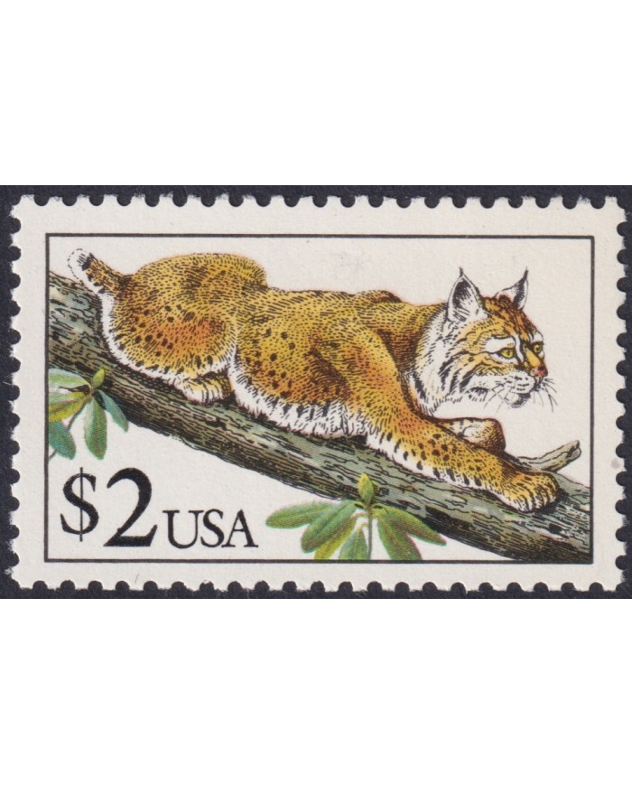 F-EX49251 US USA MNH 2$ LYNX FAUNA FELINE LINCE.