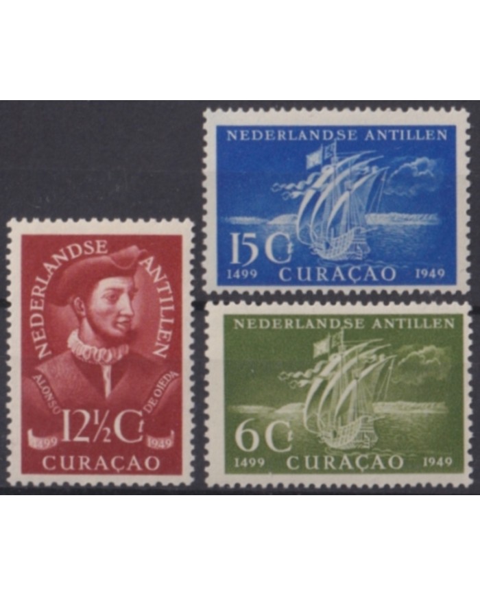 F-EX49247 CURACAO CURAZAO MNH 1949 DISCOVERY SHIP ALONSO DE OJEDA.