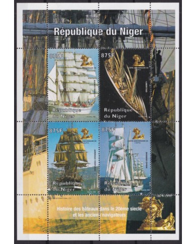 F-EX49003 NIGER MNH 1998 SAILING MERCHANT SHIP FISHING WHALE.