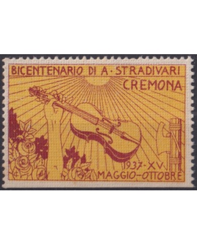 F-EX49538 ITALY ITALIA CINDERELLA 1937 BICENTENARY OF STRADIVARIUS MUSIC CREMONA.