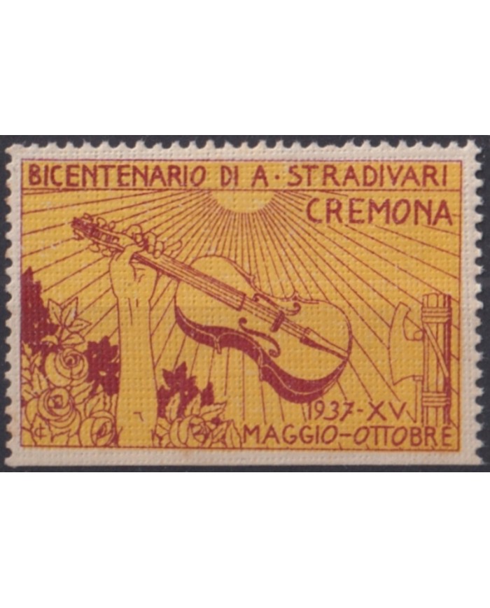 F-EX49538 ITALY ITALIA CINDERELLA 1937 BICENTENARY OF STRADIVARIUS MUSIC CREMONA.