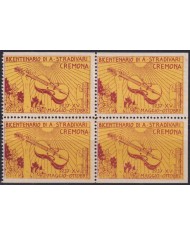 F-EX49539 ITALY ITALIA CINDERELLA 1937 BICENTENARY OF STRADIVARIUS MUSIC CREMONA. BL4.