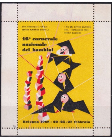 F-EX49540 ITALY ITALIA CINDERELLA 1968 CHILDREN CARNIVAL ORIGINAL GUM.