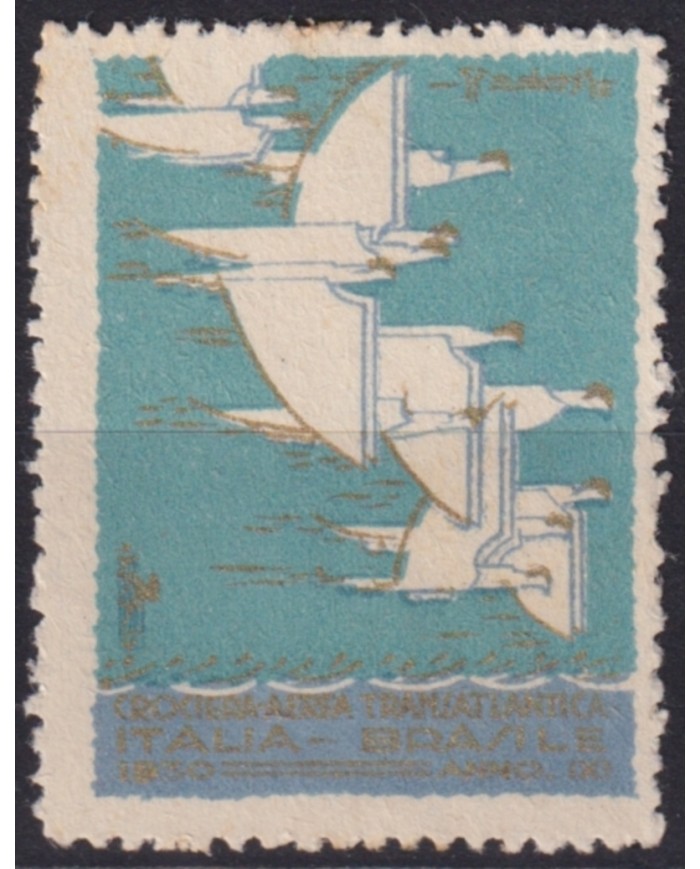 F-EX49545 ITALY ITALIA CINDERELLA 1930 TRANS-ATLANTIC TRIP FLIGHT AVIATION AIRPLANE.